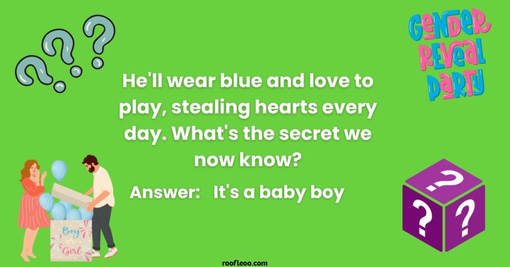 Baby Boy Gender Reveal Riddles